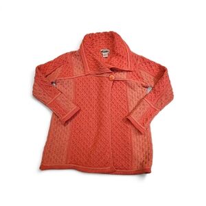 Aran Crafts Pink Peach Market Sweater 100 Merino Wool  XL Womens